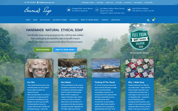 Emma's Soap e-commerce website
